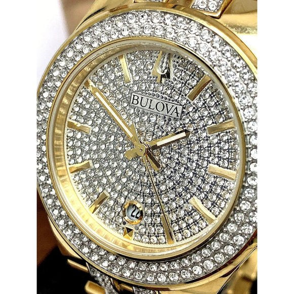 Bulova Crystal Collection Silver Dial Two Tone Steel Strap Watch for Men - 98K102 Buy Now By Bulova