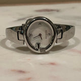 Gucci Guccissima Diamonds Mother of Pearl Dial Silver Steel Strap Watch For Women - YA134303