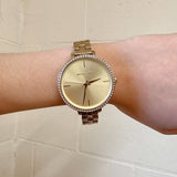 Michael Kors Charley Three-Hand Quartz Gold Dial Gold Steel Strap Watch for Women - MK4399 Buy Now By Michael Kors