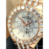 Bulova Phantom White Dial with Swarovski Baguettes Rose Gold Steel Strap Watch for Women - 98L268 Buy Now By Bulova