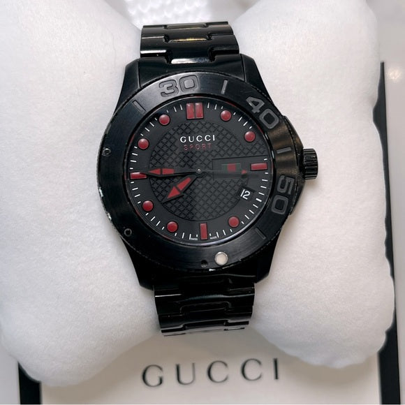 Gucci G Timeless Sport Black Dial Black Steel Strap Watch For Men - YA126230 Buy Now By Gucci