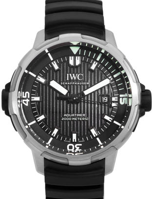 IWC Aquatimer Automatic 2000 Black Dial Black Rubber Strap Watch for Men - IW358002 Buy Now By IWC