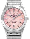 Breitling Chronomat 32 Diamonds Pink Dial Silver Steel Strap Watch for Women - A77310101K1A1 Buy Now By Breitling