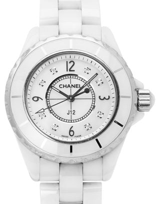 Chanel J12 Diamonds Quartz Ceramic White Dial White Steel Strap Watch for Women - J12 H2422 Buy Now By Chanel