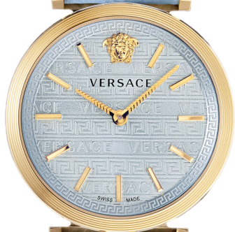 Versace V-Twist Blue Dial Blue Leather Strap Watch for Women - VELS00319 Buy Now By Versace