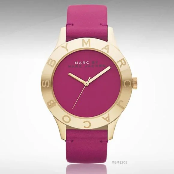 Marc Jacobs Blade Purple Dial Purple Leather Strap Watch for Women - MBM1203 Buy Now By Marc Jacobs