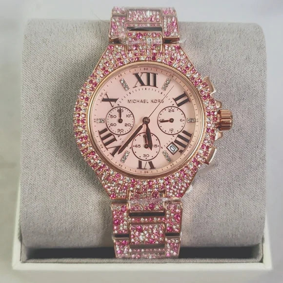 Michael Kors Camille Chronograph Mother of Pearl Dial Rose Gold Steel Strap Watch for Women - MK7272 Buy Now By Michael Kors