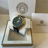 Versace V-Circle Quartz Black Dial Brown Leather Strap Watch for Men - VEBQ01619 Buy Now By Versace