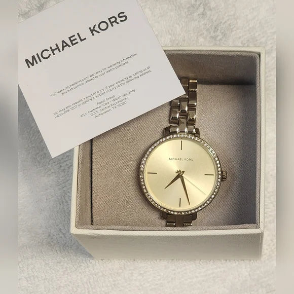 Michael Kors Charley Three-Hand Quartz Gold Dial Gold Steel Strap Watch for Women - MK4399 Buy Now By Michael Kors