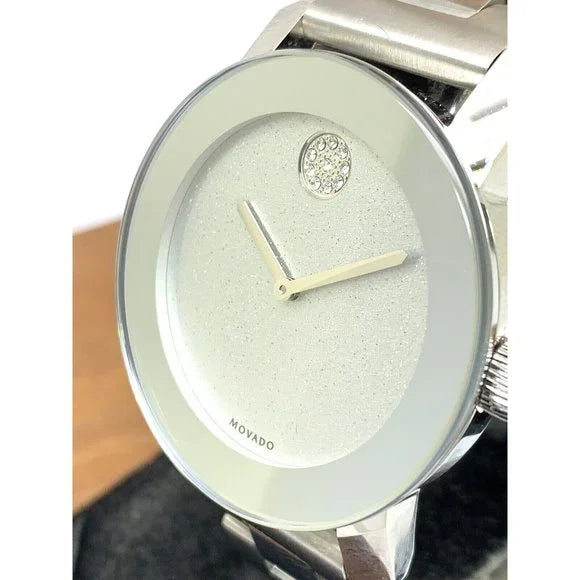 Movado Bold Crystal Dot Silver Dial Silver Steel Strap Watch For Women - 3600334 Buy Now By Movado