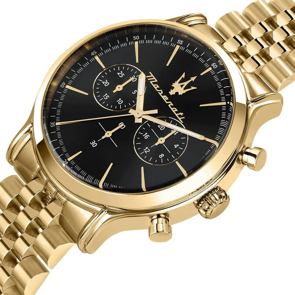 Maserati Epoca Chronograph Black Dial Gold Steel Strap Watch For Men - R8873618023 Buy Now By Maserati