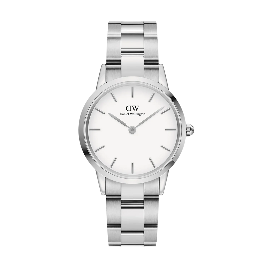 Daniel Wellington Iconic Link White Dial Silver Steel Strap Watch For Women - DW00100205 Buy Now By Daniel Wellington