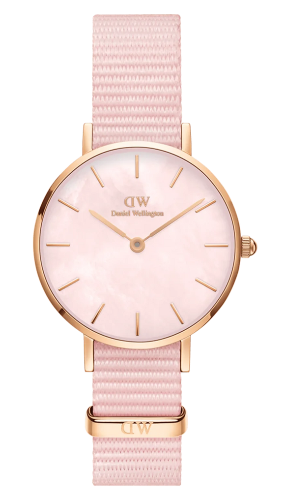Daniel Wellington Petite Mother of Pearl Pink Dial Pink Nylon Strap Watch For Women - DW00100512 Buy Now By Daniel Wellington