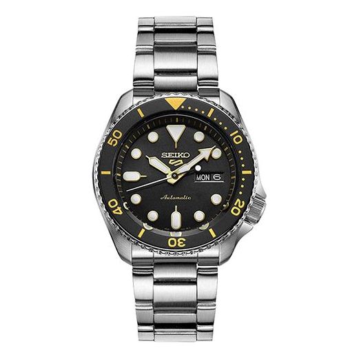 Seiko 5 Sports Automatic Black Dial Silver Steel Strap Watch For Men - SRPD57K1 Buy Now By Seiko