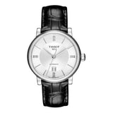 Tissot Carson Premium Lady Born to Be Brace Special Edition Silver Dial Black Leather Strap Watch for Women - T122.207.16.036.00 Buy Now By Tissot