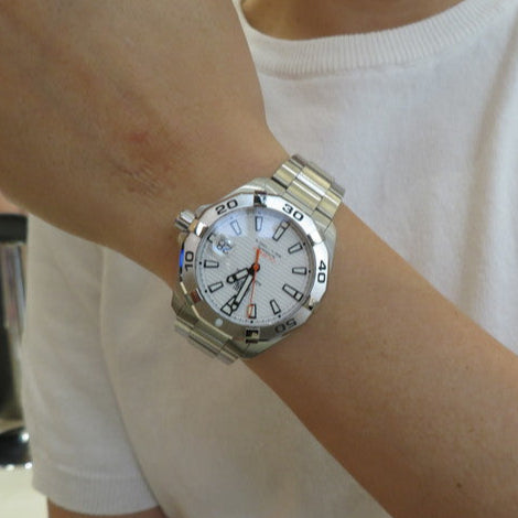 Tag Heuer Aquaracer Automatic White Dial Silver Steel Strap Watch for Men - WBD2111.BA0928 Buy Now By Tag Heuer