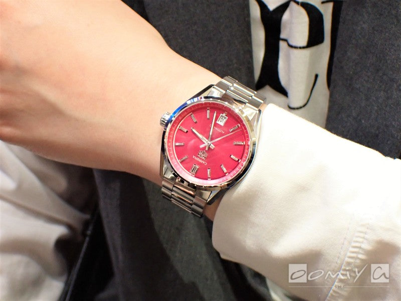 Tag Heuer Carrera Date Automatic 18K Pink Dial Silver Steel Strap Watch for Women - WBN2313.BA0001 Buy Now By Tag Heuer