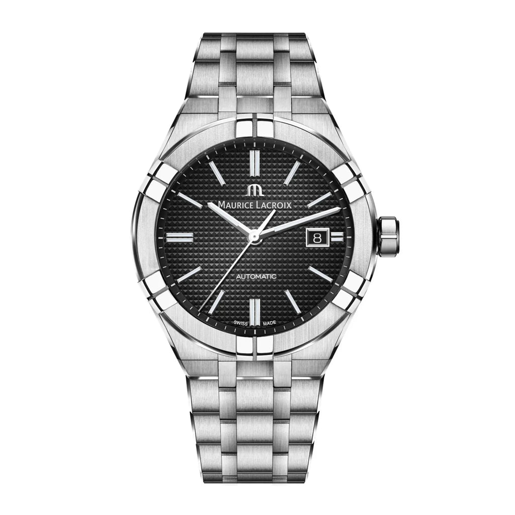 Maurice Lacroix Aikon Automatic Black Dial Silver Steel Strap Watch For Men - AI6008-SS002-330-1 Buy Now By Maurice Lacroix