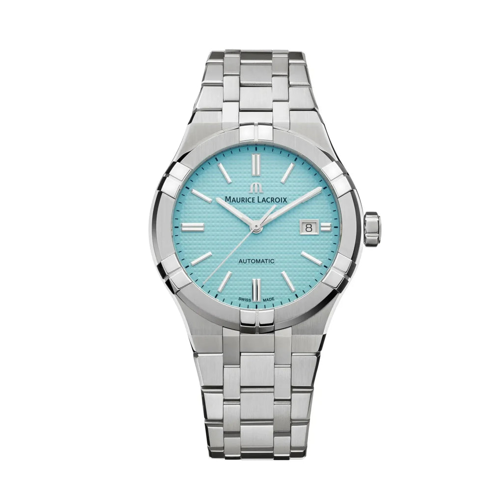 Maurice Lacroix Aikon Automatic Sky Blue Dial Silver Steel Strap Watch For Men - AI6008-SS00F-431-C Buy Now By Maurice Lacroix