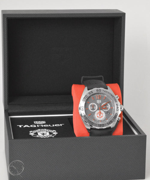 Tag Heuer Formula 1 Manchester United Special Edition Grey Dial Black Silicone Strap Watch for Men - CAZ101M.FT8024 Buy Now By Tag Heuer