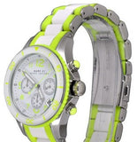 Marc Jacobs Rock Chronograph White Dial White & Green Silicone Strap Watch for Women - MBM2592 Buy Now By Marc Jacobs
