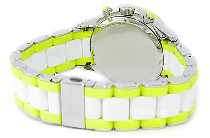 Marc Jacobs Rock Chronograph White Dial White & Green Silicone Strap Watch for Women - MBM2592 Buy Now By Marc Jacobs