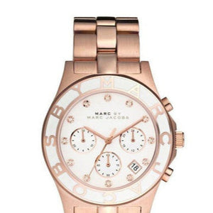 Marc Jacobs Blade Chronograph White Dial Rose Gold Steel Strap Watch for Women - MBM3082 Buy Now By Marc Jacobs
