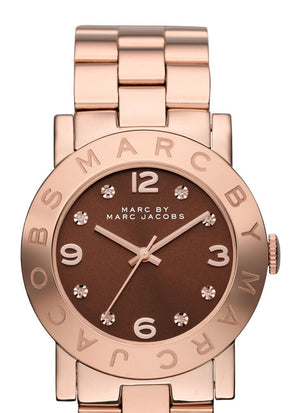 Marc Jacobs Amy Brown Dial Rose Gold Steel Strap Watch for Women - MBM3167 Buy Now By Marc Jacobs