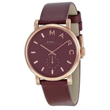Marc Jacobs Baker Maroon Dial Maroon Leather Strap Watch for Women - MBM1271 Buy Now By Marc Jacobs
