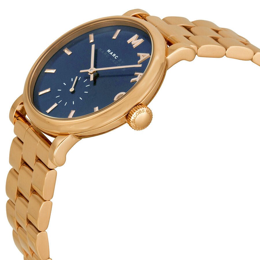 Marc Jacobs Baker Blue Dial Rose Gold Steel Strap Watch for Women - MBM3330 Buy Now By Marc Jacobs