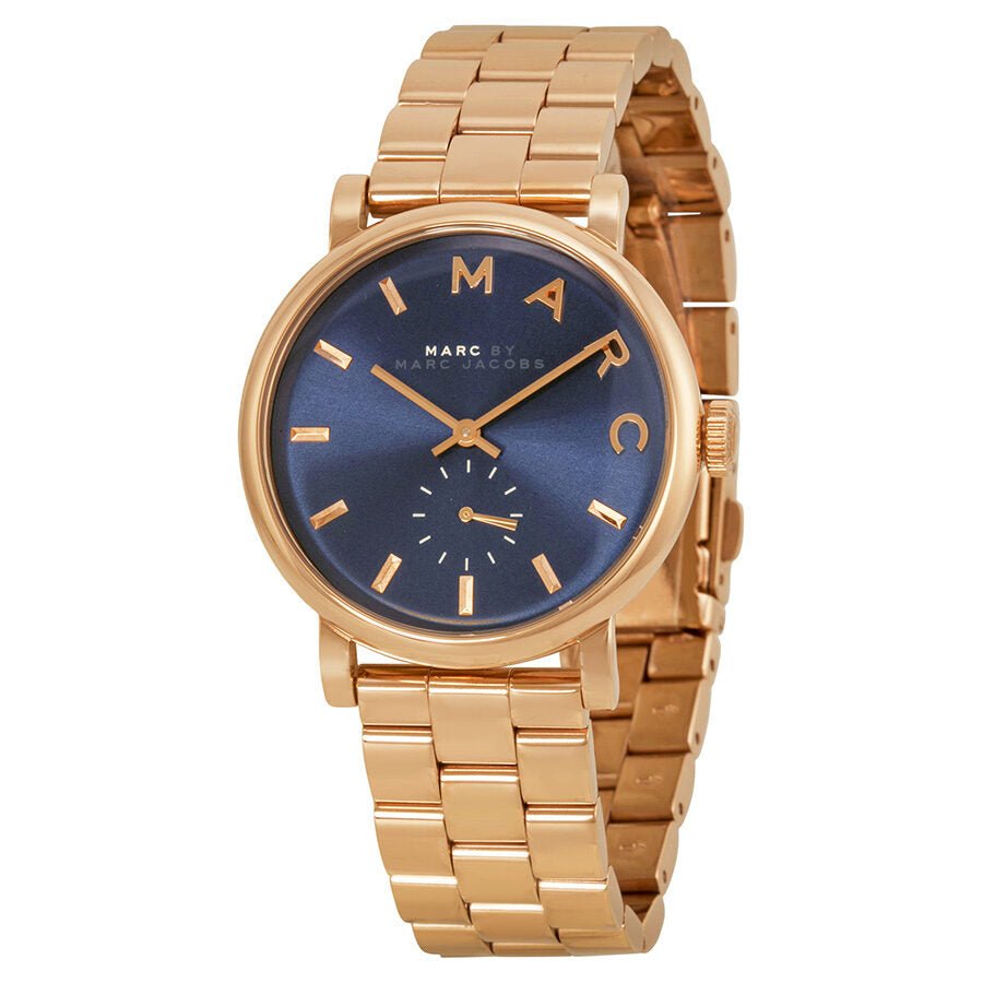 Marc Jacobs Baker Blue Dial Rose Gold Steel Strap Watch for Women - MBM3330 Buy Now By Marc Jacobs