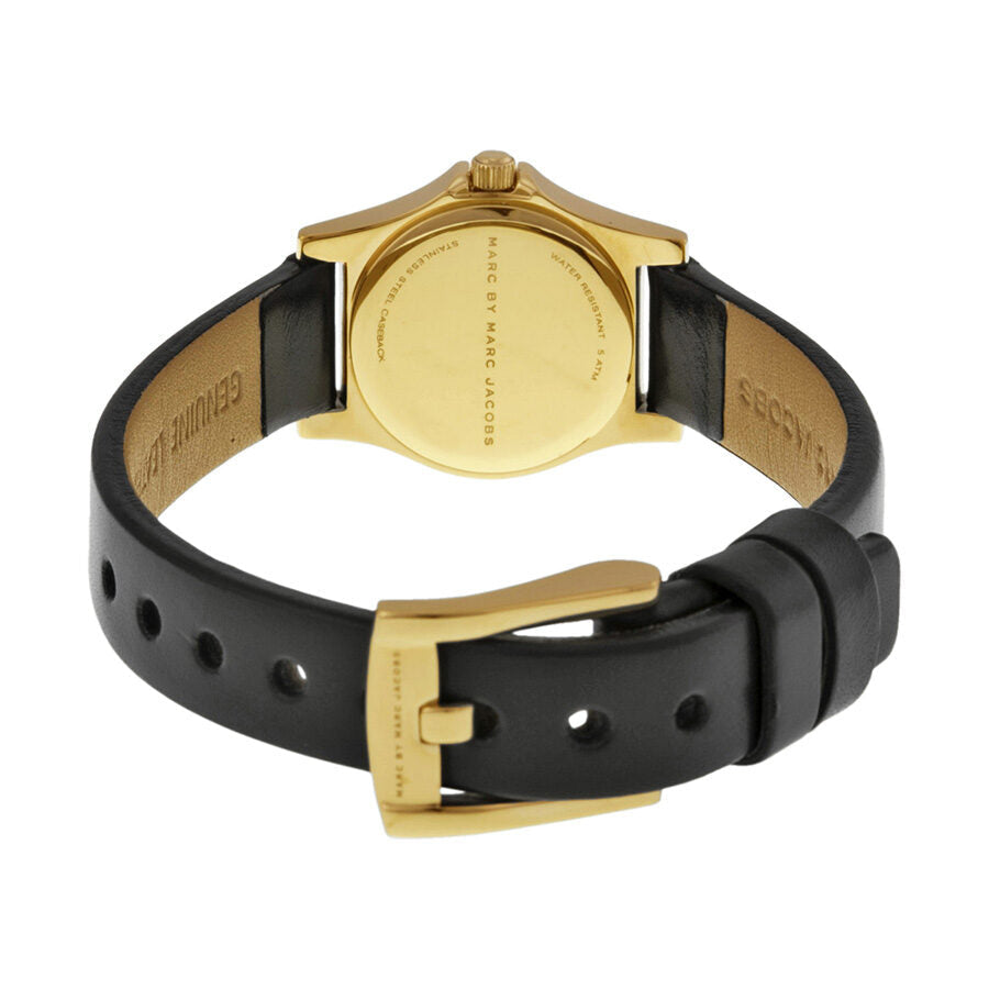 Marc Jacobs Henry Dinky Black Dial Black Leather Strap Watch for Women - MBM1240 Buy Now By Marc Jacobs