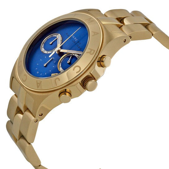 Marc Jacobs Blade Chronograph Blue Dial Gold Steel Strap Watch for Women - MBM3307 Buy Now By Marc Jacobs
