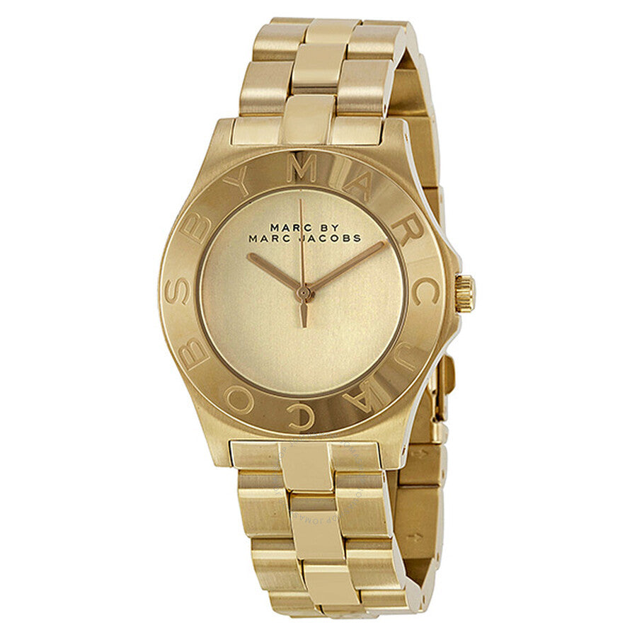 Marc Jacobs Blade Gold Dial Gold Steel Strap Watch for Women - MBM3126 Buy Now By Marc Jacobs