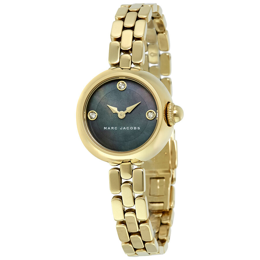 Marc Jacobs Courtney Mother of Pearl Black Dial Gold Steel Strap Watch for Women - MJ3460 Buy Now By Marc Jacobs