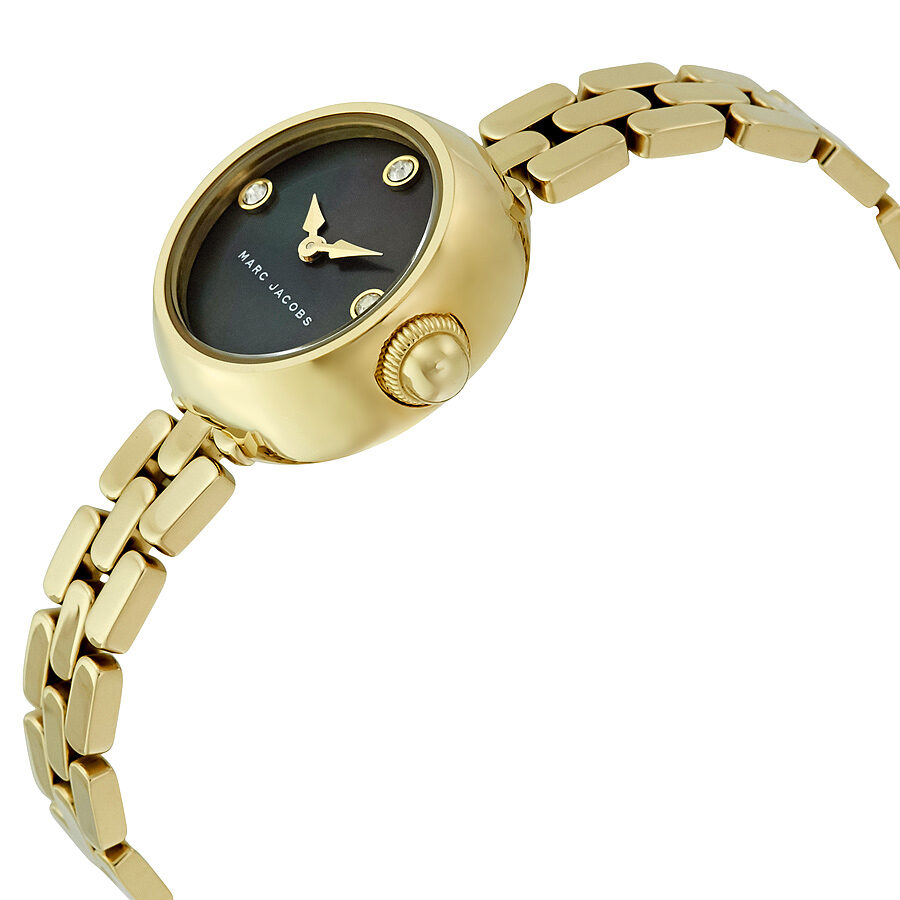 Marc Jacobs Courtney Mother of Pearl Black Dial Gold Steel Strap Watch for Women - MJ3460 Buy Now By Marc Jacobs