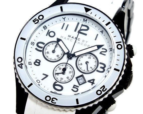 Marc Jacobs Rock Chronograph White Dial White Silicone Strap Watch for Women - MBM2574 Buy Now By Marc Jacobs