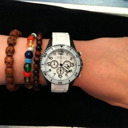 Marc Jacobs Rock Chronograph White Dial White Silicone Strap Watch for Women - MBM2574 Buy Now By Marc Jacobs