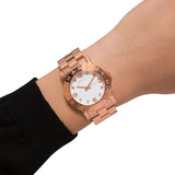 Marc Jacobs Amy White Dial Rose Gold Stainless Steel Strap Watch for Women - MBM3077