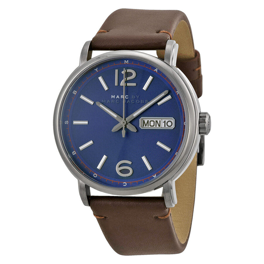 Marc Jacobs Fergus Blue Dial Brown Leather Strap Watch for Men - MBM5078 Buy Now By Marc Jacobs