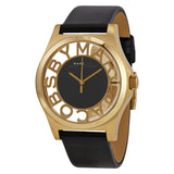 Marc Jacobs Henry Skeleton Black Dial Black Leather Strap Watch for Women - MBM1246 Buy Now By Marc Jacobs