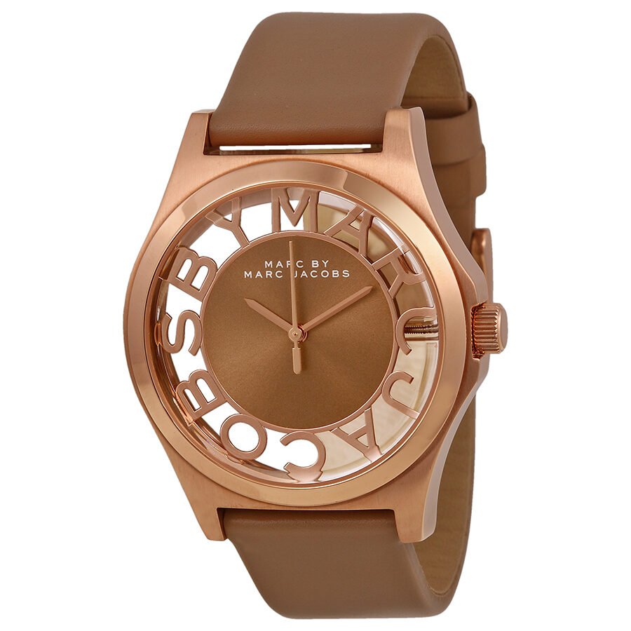 Marc Jacobs Henry Dinky Skeleton Beige Dial Beige Leather Strap Watch for Women - MBM1245 Buy Now By Marc Jacobs