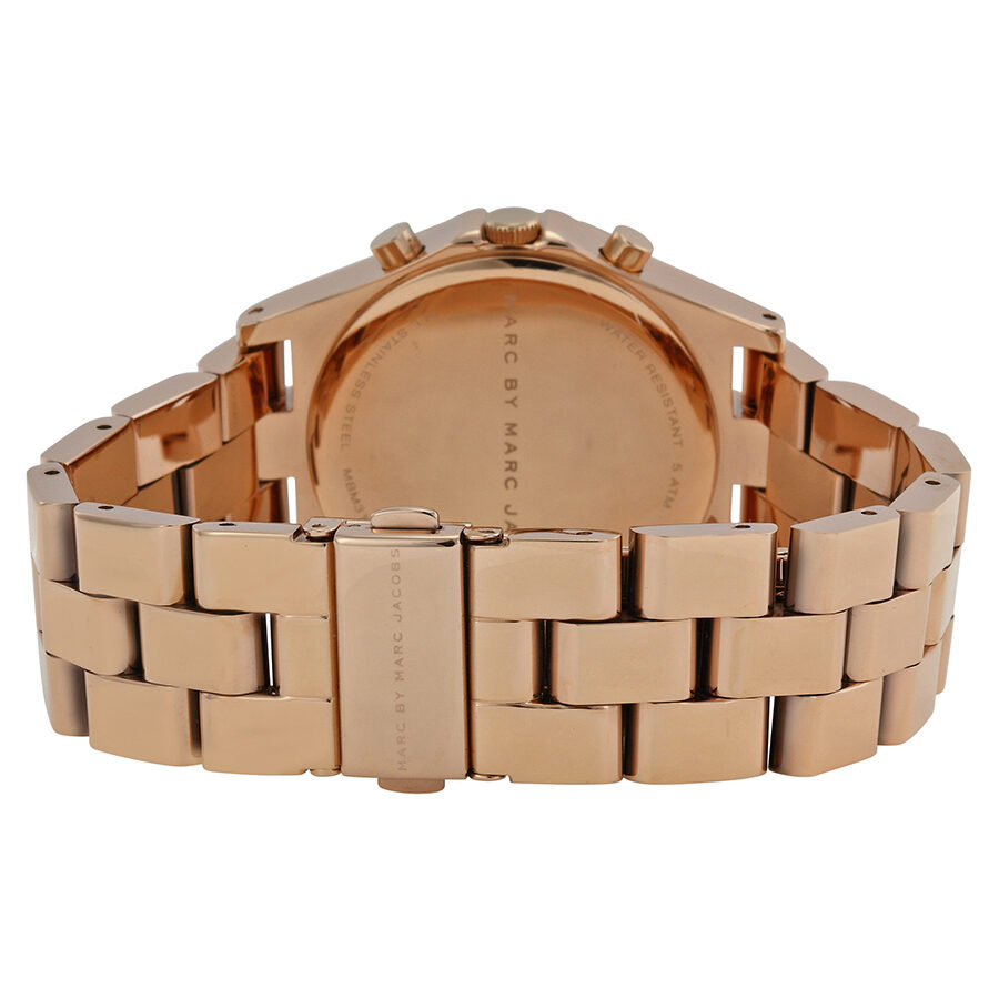 Marc Jacobs Henry Chronograph Rose Gold Dial Rose Gold Steel Strap Watch for Women - MBM3118 Buy Now By Marc Jacobs