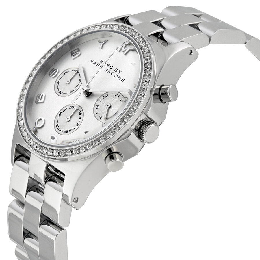 Marc Jacobs Henry Chronograph Silver Dial Silver Steel Strap Watch for Women - MBM3104 Buy Now By Marc Jacobs