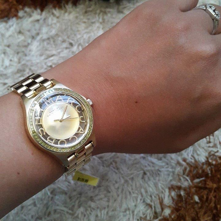 Marc Jacobs Henry Transparent Gold Dial Gold Steel Strap Watch for Women - MBM3338 Buy Now By Marc Jacobs