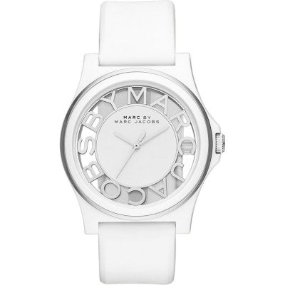 Marc Jacobs Henry Skeleton White Dial White Leather Strap Watch for Women - MBM1241 Buy Now By Marc Jacobs