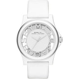 Marc Jacobs Henry Skeleton White Dial White Leather Strap Watch for Women - MBM1241 Buy Now By Marc Jacobs