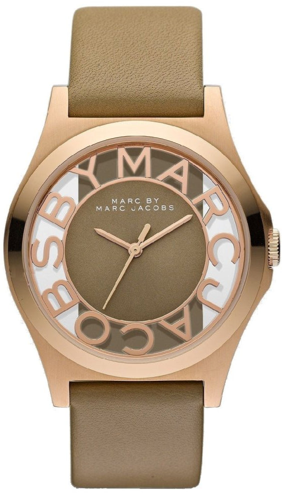 Marc Jacobs Henry Dinky Skeleton Beige Dial Beige Leather Strap Watch for Women - MBM1245 Buy Now By Marc Jacobs