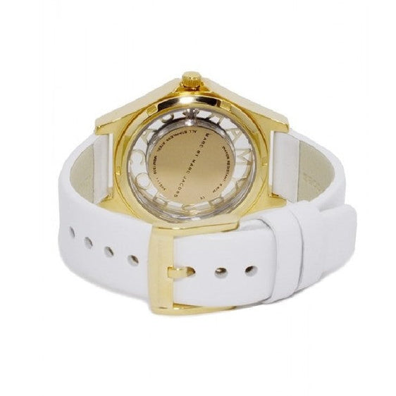 Marc Jacobs Henry Skeleton White Dial White Leather Strap Watch for Women - MBM1339 Buy Now By Marc Jacobs