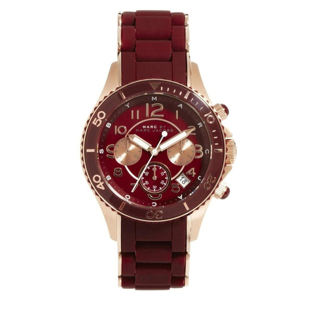 Marc Jacobs Rock Chronograph Red Dial Red Silicone Strap Watch for Women - MBM2596 Buy Now By Marc Jacobs